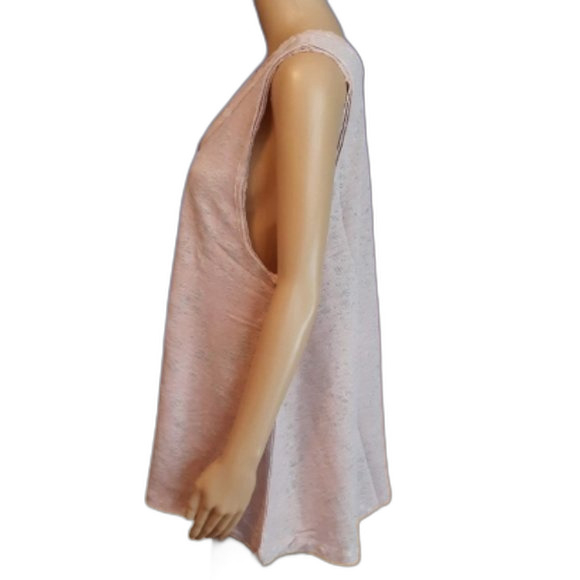 Anthropologie Maronie Women's Distressed Sleeveless Top Large Blush oversizeA27 - Picture 5 of 10